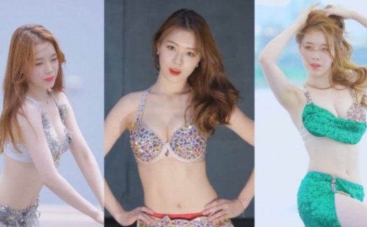 韩国JSJ女团林性美跳肚皮舞蹈,水上音乐节跳舞视频