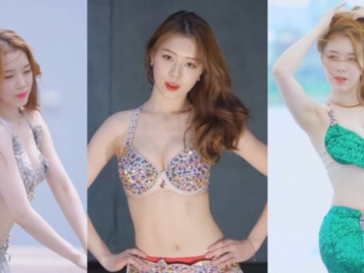 韩国JSJ女团林性美跳肚皮舞蹈,水上音乐节跳舞视频